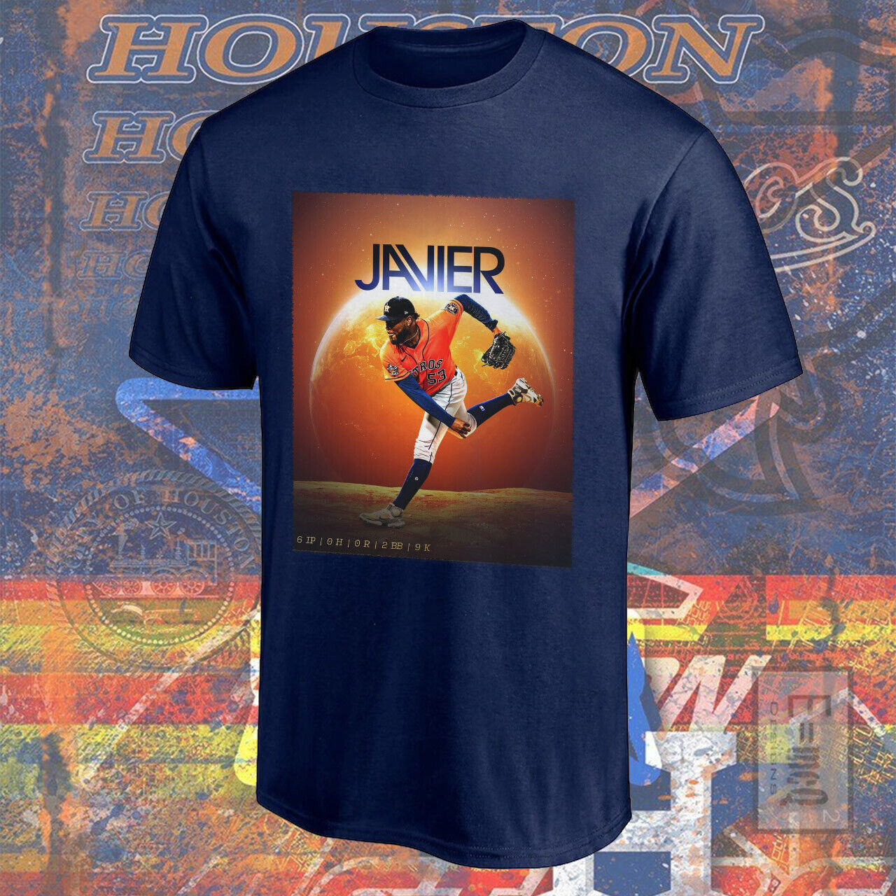 Cristian Javier 53 Houston Astros Baseball Player T-shirt S-5xl2 Full Size Up To 5xl